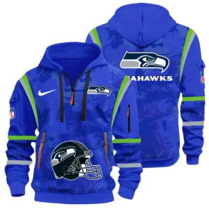 Seattle Seahawks Half Zip Hoodie All Over Prints Custom Text