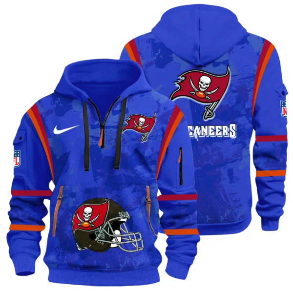 Tampa Bay Buccaneers Half Zip Hoodie All Over Prints Custom Text