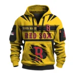 Boston Red Sox 3D Half Zip Hoodie Custom Your Name