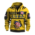 Chicago Cubs 3D Half Zip Hoodie Custom Your Name