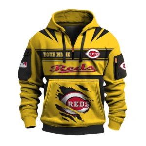 Cincinnati Reds 3D Half Zip Hoodie Custom Your Name