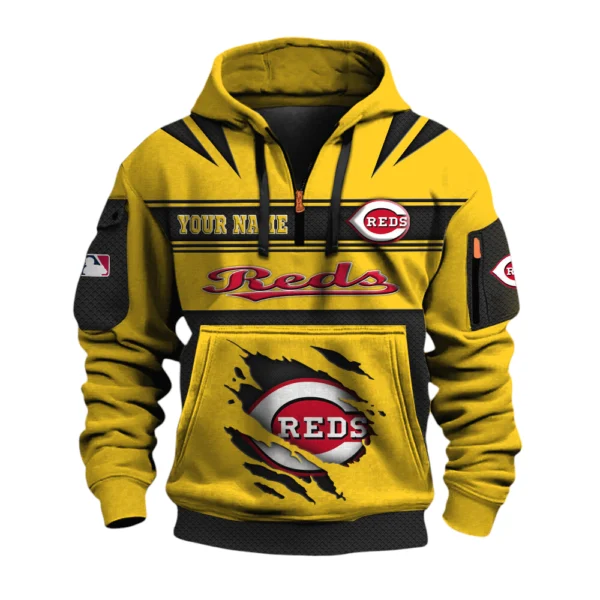 Cincinnati Reds 3D Half Zip Hoodie Custom Your Name