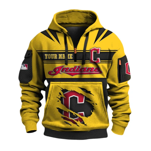 Cleveland Indians 3D Half Zip Hoodie Custom Your Name