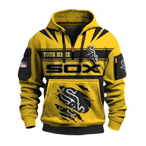 Chicago White Sox 3D Half Zip Hoodie Custom Your Name