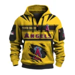 Los Angeles Angels 3D Half Zip Hoodie Custom Your Name