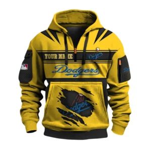 Los Angeles Dodgers 3D Half Zip Hoodie Custom Your Name