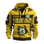 Oakland Athletics 3D Half Zip Hoodie Custom Your Name