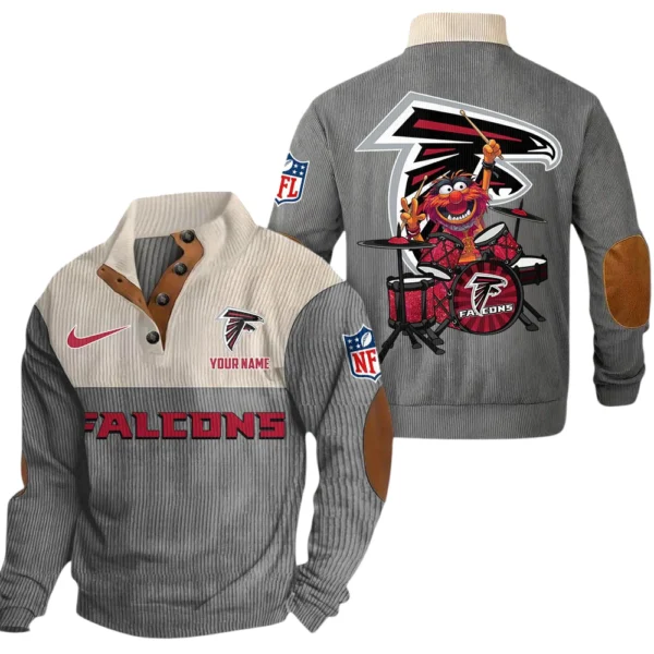 Atlanta Falcons Knitted Ribbed Corduroy Sweatshirt Pullover Sweater Custom Text