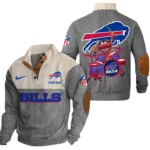 Buffalo Bills Knitted Ribbed Corduroy Sweatshirt Pullover Sweater Custom Name