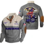 Baltimore Ravens Knitted Ribbed Corduroy Sweatshirt Pullover Sweater Custom Name