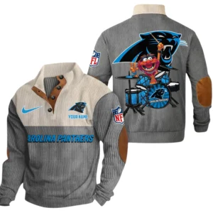 Carolina Panthers Knitted Ribbed Corduroy Sweatshirt Pullover Sweater Custom Name