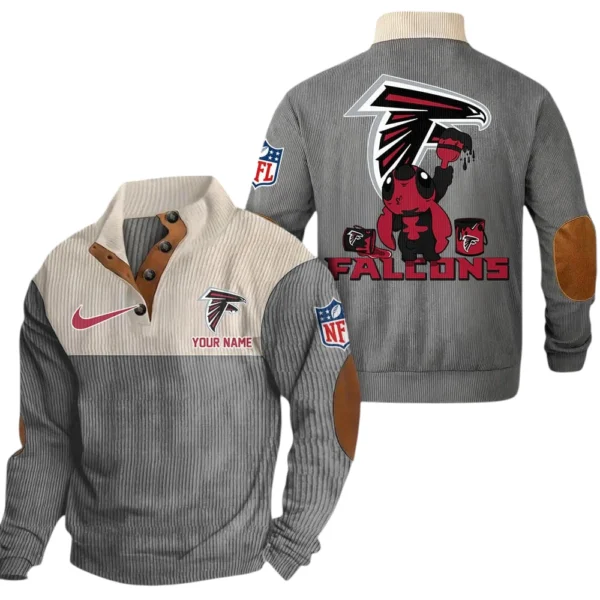 Atlanta Falcons Knitted Ribbed Corduroy Sweatshirt Pullover Sweater Custom Name