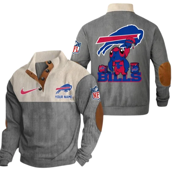 Buffalo Bills Knitted Ribbed Corduroy Sweatshirt Pullover Sweater Custom Text