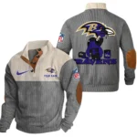 Baltimore Ravens Knitted Ribbed Corduroy Sweatshirt Pullover Sweater Custom Text