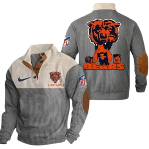 Chicago Bears Knitted Ribbed Corduroy Sweatshirt Pullover Sweater Custom Text