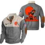 Cleveland Browns Knitted Ribbed Corduroy Sweatshirt Pullover Sweater Custom Text
