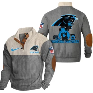 Carolina Panthers Knitted Ribbed Corduroy Sweatshirt Pullover Sweater Custom Text