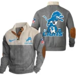 Detroit Lions Knitted Ribbed Corduroy Sweatshirt Pullover Sweater Custom Text