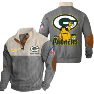 Green Bay Packers Knitted Ribbed Corduroy Sweatshirt Pullover Sweater Custom Text