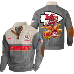 Kansas City Chiefs Knitted Ribbed Corduroy Sweatshirt Pullover Sweater Custom Name
