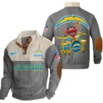 Los Angeles Chargers Knitted Ribbed Corduroy Sweatshirt Pullover Sweater Custom Name