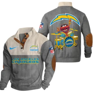 Los Angeles Chargers Knitted Ribbed Corduroy Sweatshirt Pullover Sweater Custom Name
