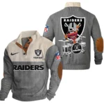 Las Vegas Raiders Knitted Ribbed Corduroy Sweatshirt Pullover Sweater Custom Name