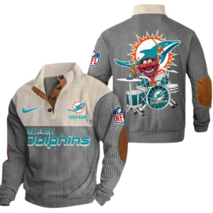 Miami Dolphins Knitted Ribbed Corduroy Sweatshirt Pullover Sweater Custom Name