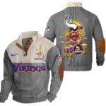 Minnesota Vikings Knitted Ribbed Corduroy Sweatshirt Pullover Sweater Custom Name