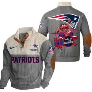New England Patriots Knitted Ribbed Corduroy Sweatshirt Pullover Sweater Custom Name