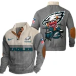 Philadelphia Eagles Knitted Ribbed Corduroy Sweatshirt Pullover Sweater Custom Name