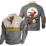 Pittsburgh Steelers Knitted Ribbed Corduroy Sweatshirt Pullover Sweater Custom Name