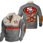 San Francisco 49ers Knitted Ribbed Corduroy Sweatshirt Pullover Sweater Custom Name