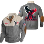 Houston Texans Knitted Ribbed Corduroy Sweatshirt Pullover Sweater Custom Text