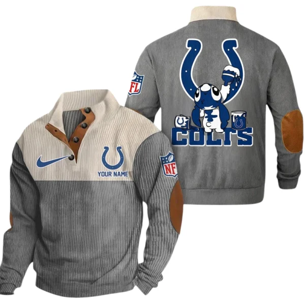 Indianapolis Colts Knitted Ribbed Corduroy Sweatshirt Pullover Sweater Custom Text