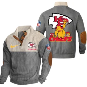Kansas City Chiefs Knitted Ribbed Corduroy Sweatshirt Pullover Sweater Custom Text