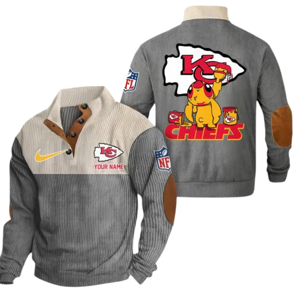 Kansas City Chiefs Knitted Ribbed Corduroy Sweatshirt Pullover Sweater Custom Text