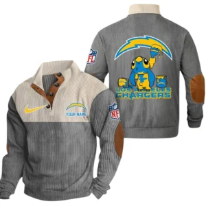 Los Angeles Chargers Knitted Ribbed Corduroy Sweatshirt Pullover Sweater Custom Text