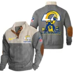 Los Angeles Rams Knitted Ribbed Corduroy Sweatshirt Pullover Sweater Custom Text