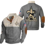 New Orleans Saints Knitted Ribbed Corduroy Sweatshirt Pullover Sweater Custom Text