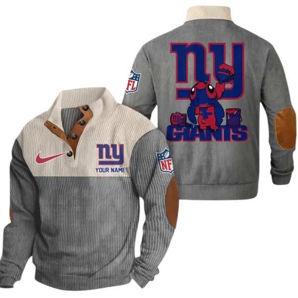 New York Giants Knitted Ribbed Corduroy Sweatshirt Pullover Sweater Custom Text