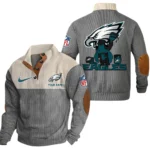 Philadelphia Eagles Knitted Ribbed Corduroy Sweatshirt Pullover Sweater Custom Text