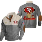 San Francisco 49ers Knitted Ribbed Corduroy Sweatshirt Pullover Sweater Custom Text
