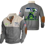 Seattle Seahawks Knitted Ribbed Corduroy Sweatshirt Pullover Sweater Custom Text