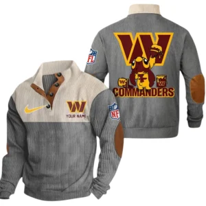Washington Commanders Knitted Ribbed Corduroy Sweatshirt Pullover Sweater Custom Text