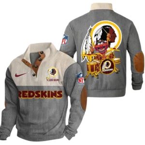 Washington Redskin Knitted Ribbed Corduroy Sweatshirt Pullover Sweater Custom Name