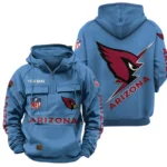 Arizona Cardinals Quarter Zip Hoodie Multi-Pockets Custom Name