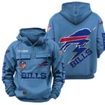 Buffalo Bills Quarter Zip Hoodie Multi-Pockets Custom Name