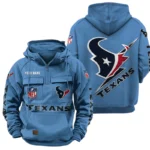 Houston Texans Quarter Zip Hoodie Multi-Pockets Custom Name