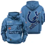 Indianapolis Colts Quarter Zip Hoodie Multi-Pockets Custom Name